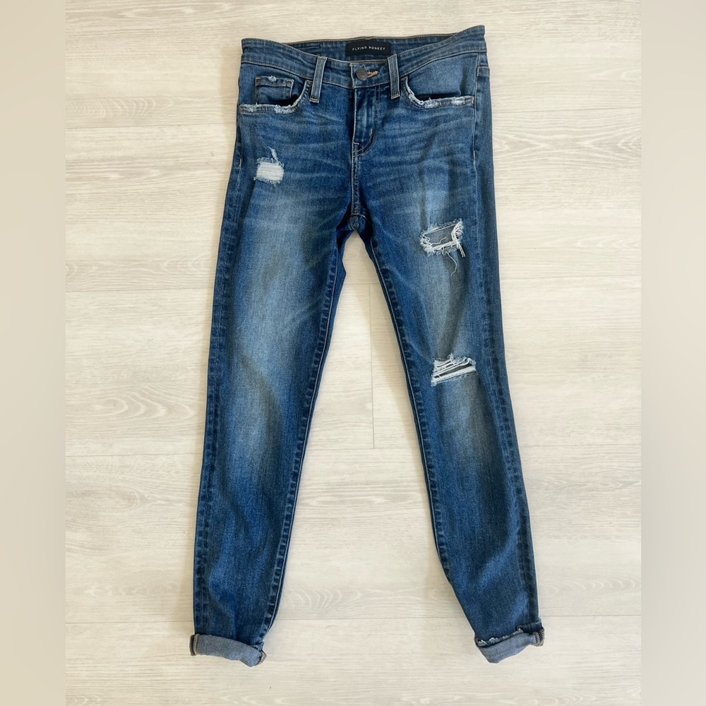 Flying Monkey high-rise soft-skinny ripped jeans